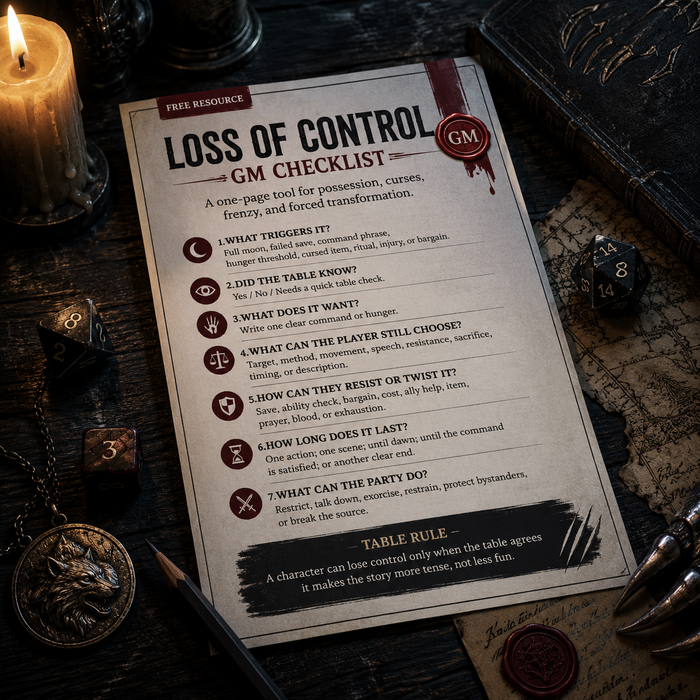 Loss of Control GM Checklist