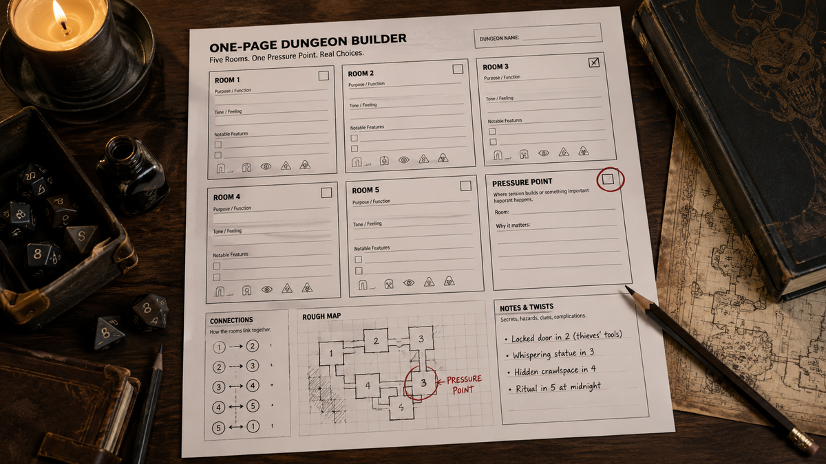 One-Page Dungeon Builder Worksheet