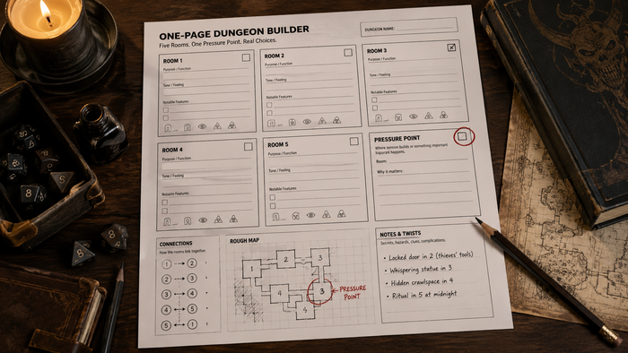 One-Page Dungeon Builder Worksheet