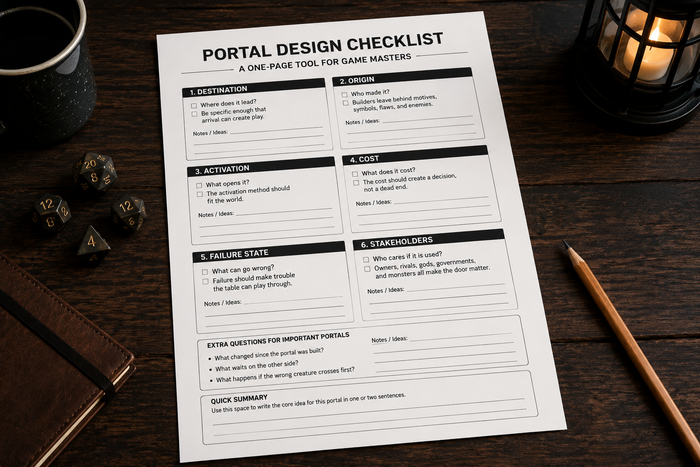 Portal Design Checklist for GMs